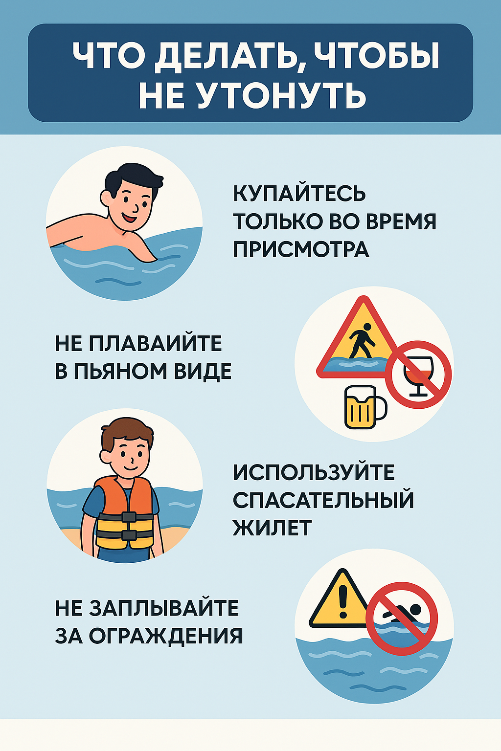 Простые правила, чтобы не утонуть на море, реке или озере